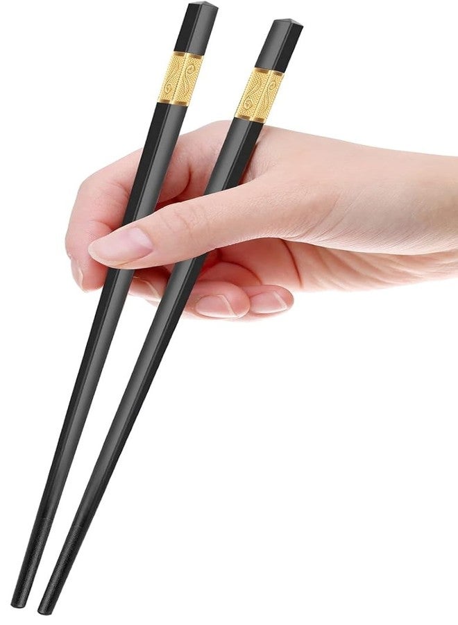 Eagean 1 Pair Reusable Fiberglass Chopsticks - 9.5 Inch, Dishwasher Safe, Non-Slip, Easy to Use for Japanese, Chinese, Korean Food (Black) - Image 1